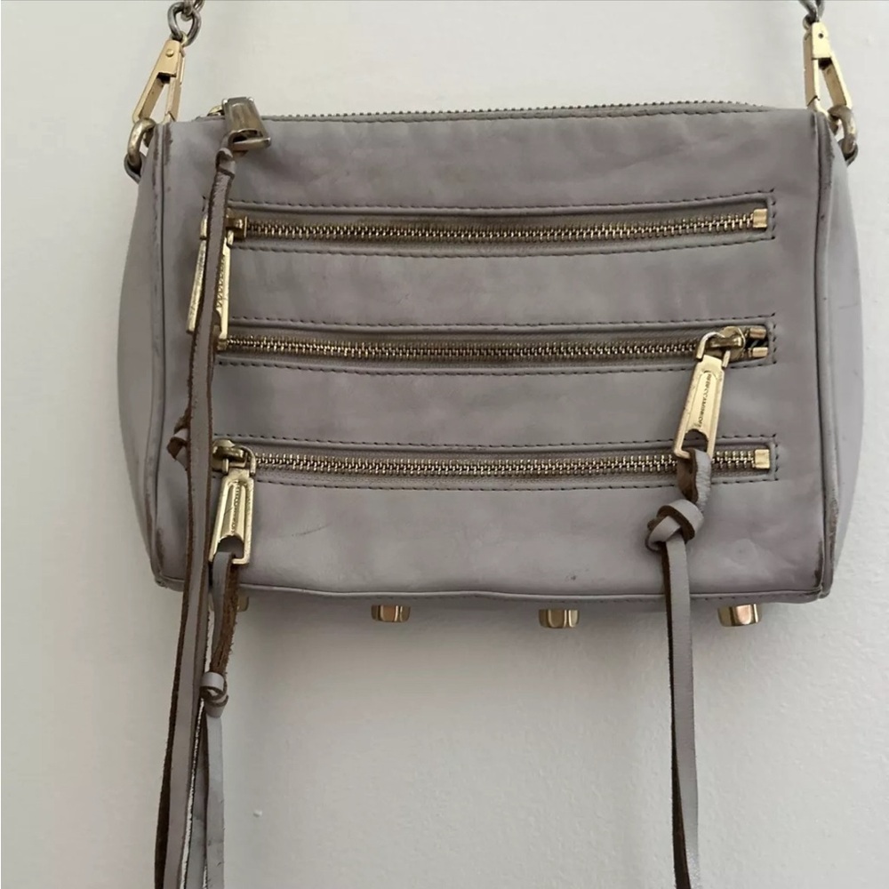 Rebecca Minkoff Leather bag Zippers Rocker studded golden chain